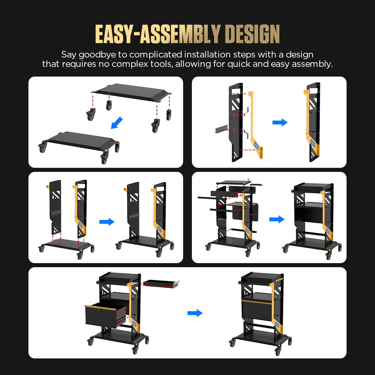 AUTOOL T25 Mechanic Tool Cart with Wheels Utility Cart