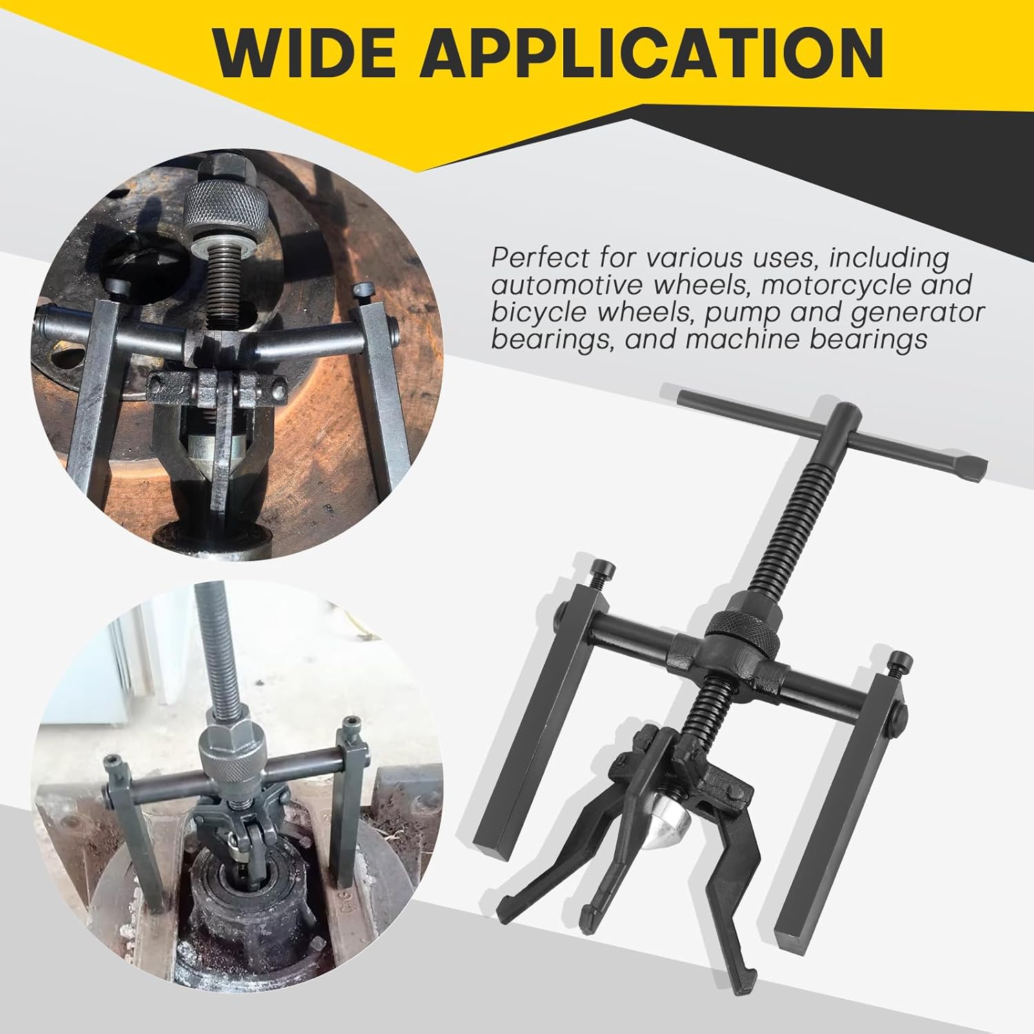 3 Jaw Inner Bearing Puller Set | Blind Bearing Puller Set, Bushing Gear Extractor Wheel Bearing Puller Kit - Heavy Duty Pilot Gear Extractor for Motorcycle, Car, and SUV
