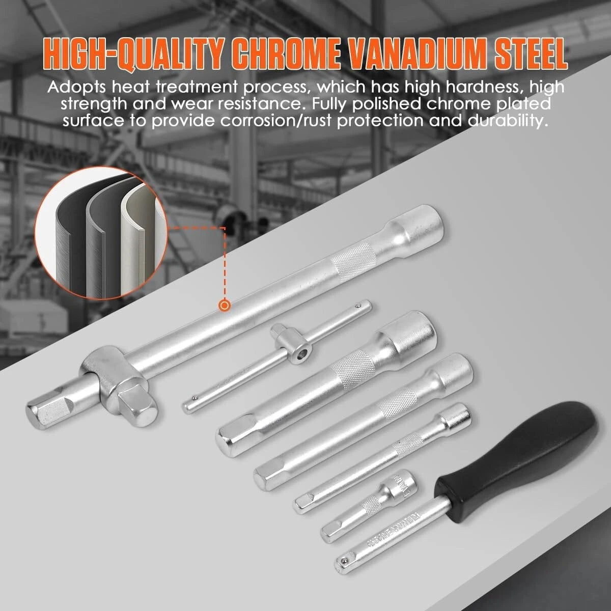 219PCS Steel Mechanics Tool Set Socket Wrench Kit For Auto Repair. Home, Garage