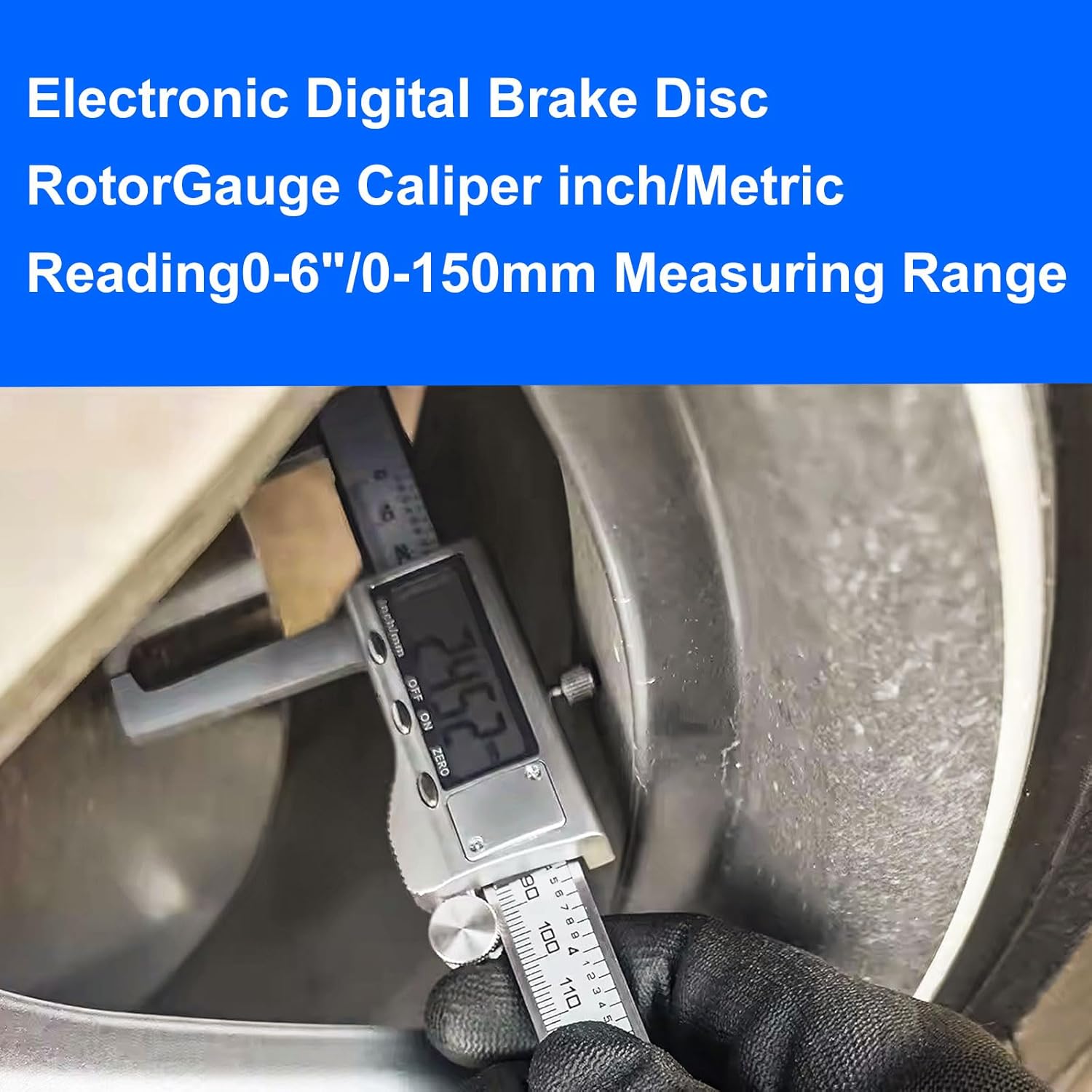 CMTOOL Disc Brake Rotor Micrometer,Digital Caliper Measuring Tool for Disc Brake-6 Inch/150mm,Brake Measuring Tool wtih Caliper- Inch/Metric Conversion, Brake Caliper with Stainless Steel