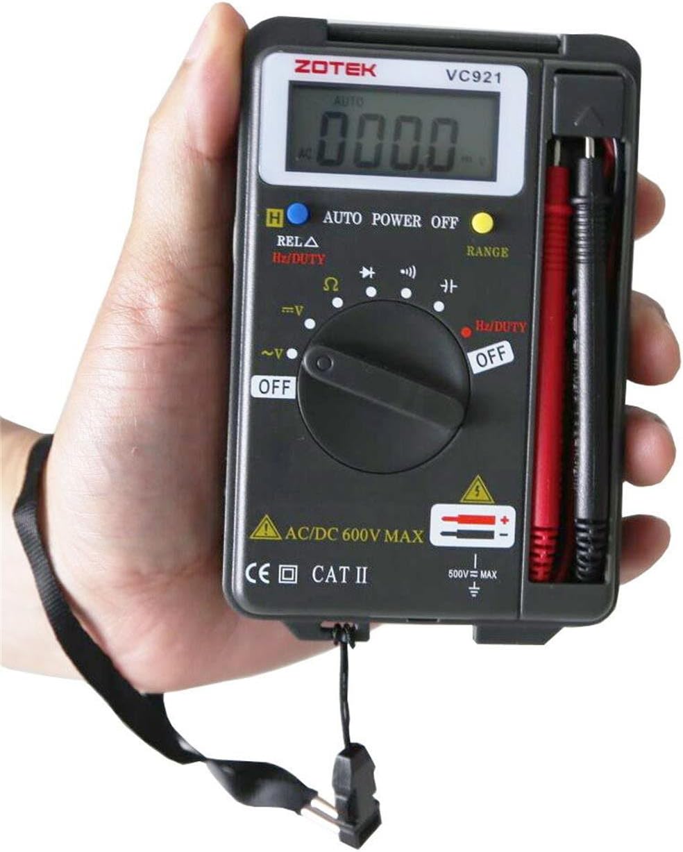 Digital Multimeter, Auto Ranging Pocket Digital Multimeter Digital Multi Tester - AC DC Voltage DC Current Resistance Diodes Capacitance Transistor Measuring Instrument (VC921)