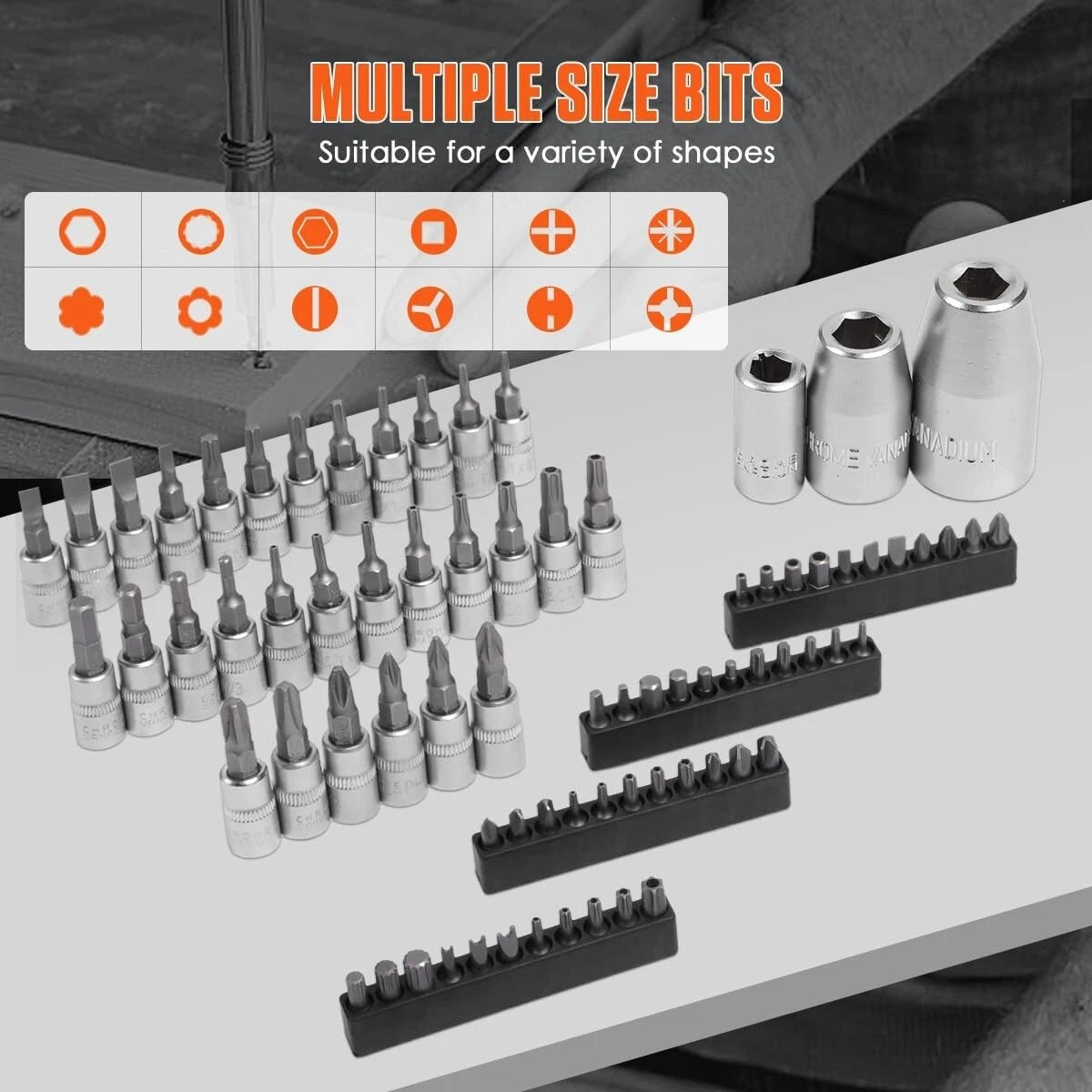 219PCS Steel Mechanics Tool Set Socket Wrench Kit For Auto Repair. Home, Garage