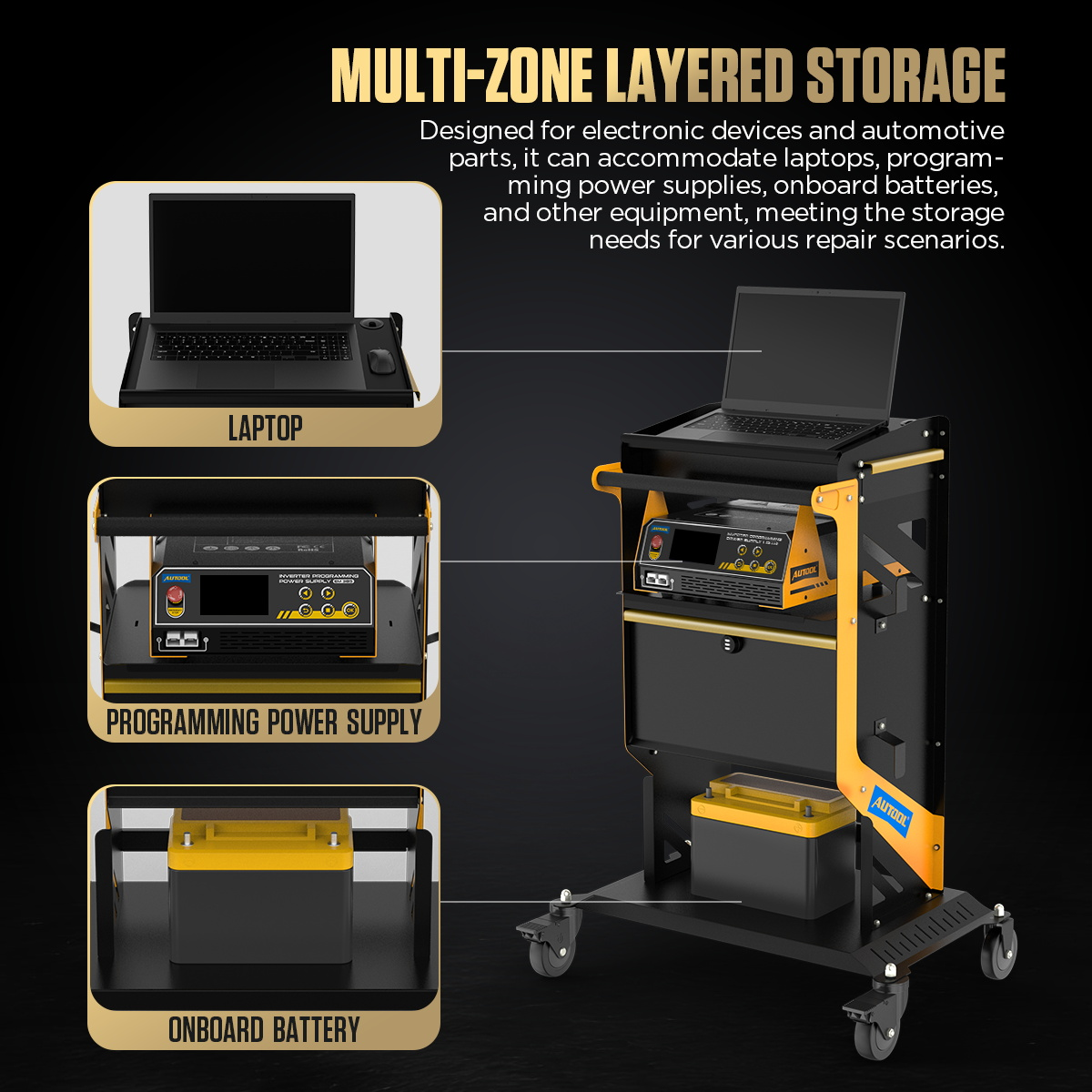 AUTOOL T25 Mechanic Tool Cart with Wheels Utility Cart