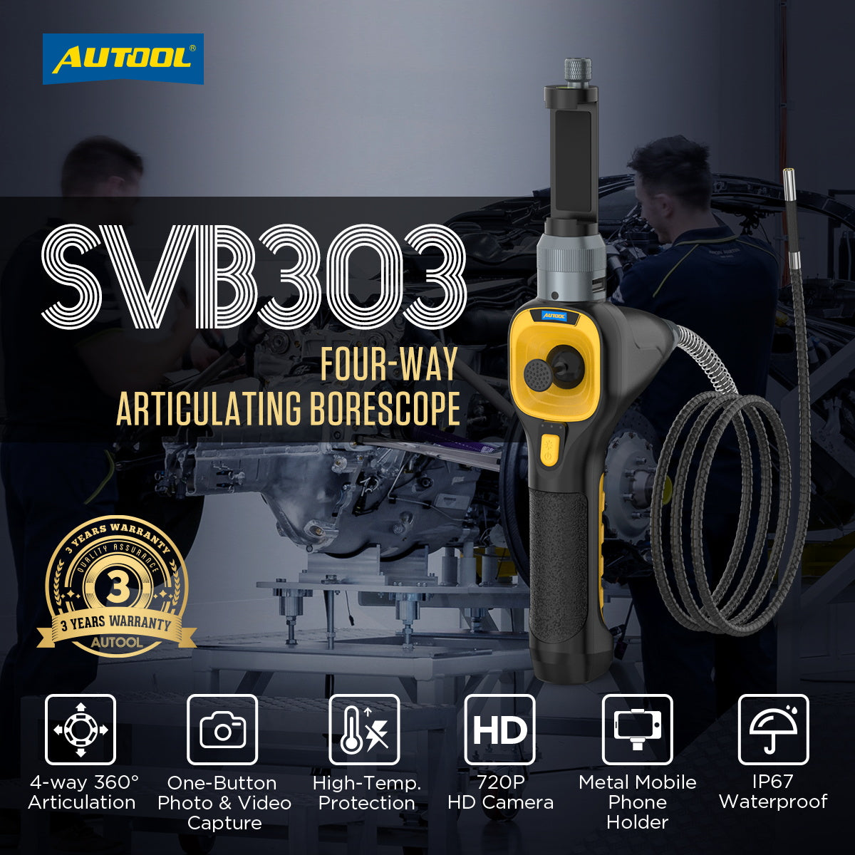 AUTOOL SVB303 Borescope Inspection Camera
