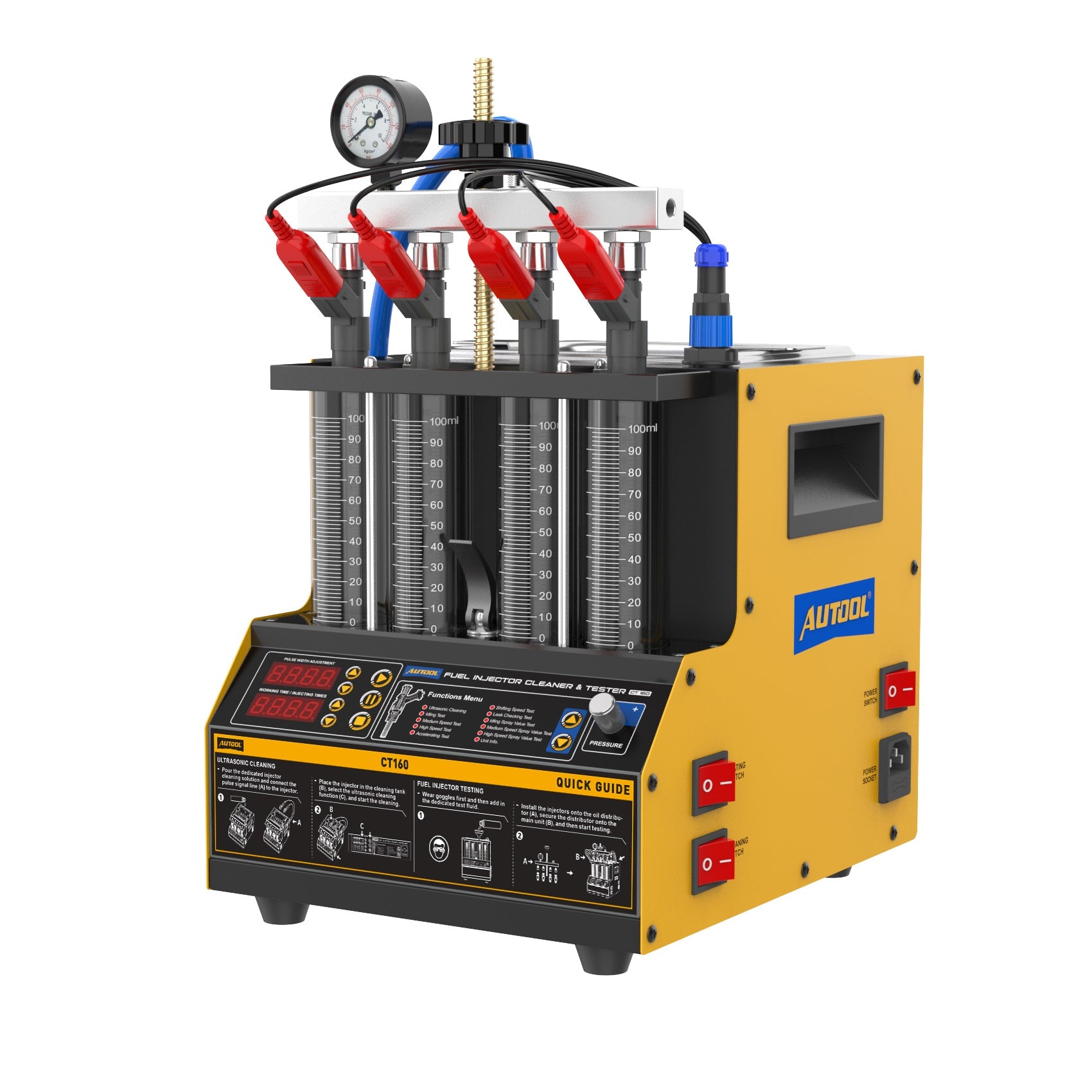 AUTOOL CT160 Fuel Injector Tester & Heating Ultrasonic Cleaner Machine