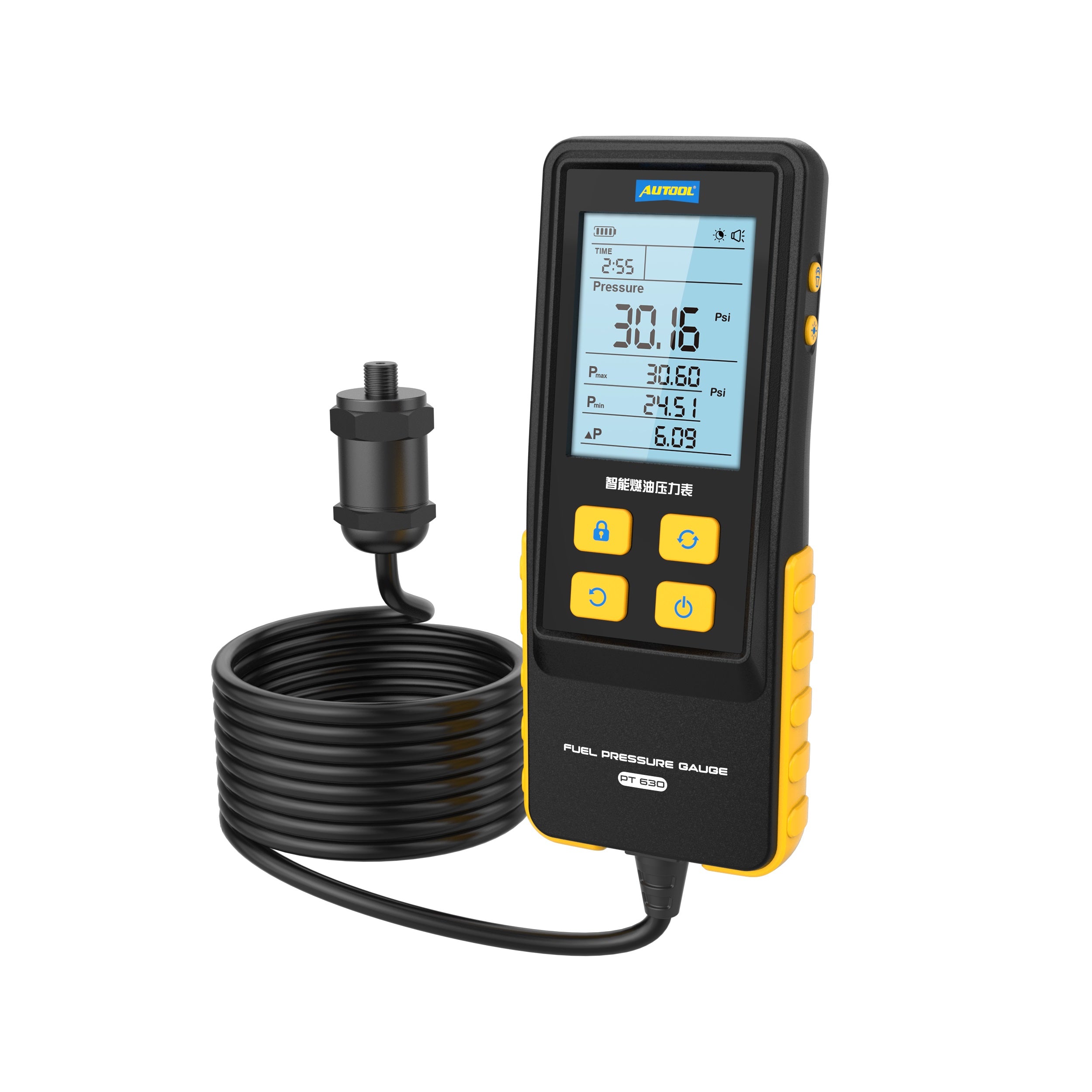 AUTOOL PT630 Automobile Fuel Pressure Gauge with Digital Display