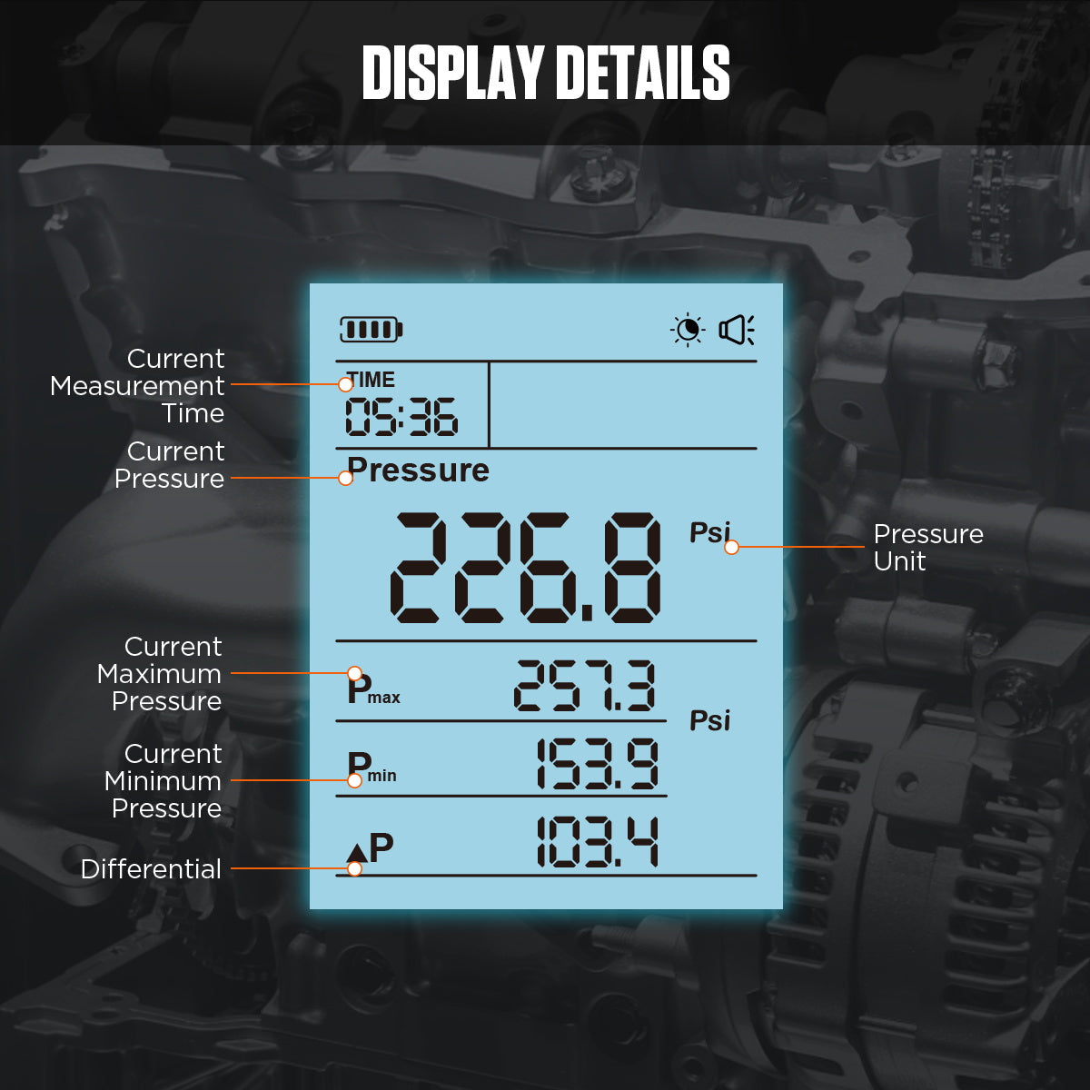AUTOOL PT640 GDI Fuel Pressure Gauge