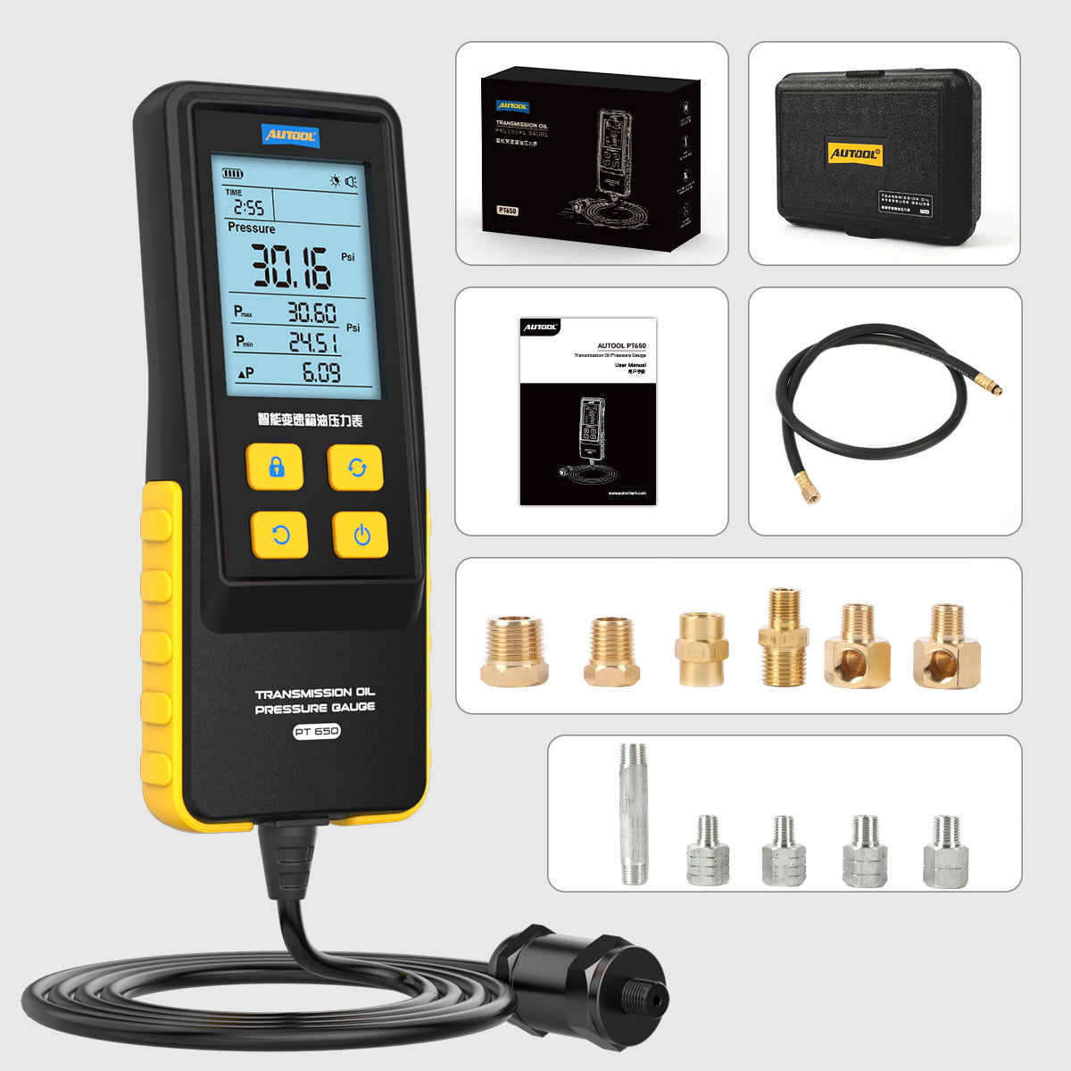 AUTOOL PT650 ATF Exchanger Transmission Oil Pressure Gauge