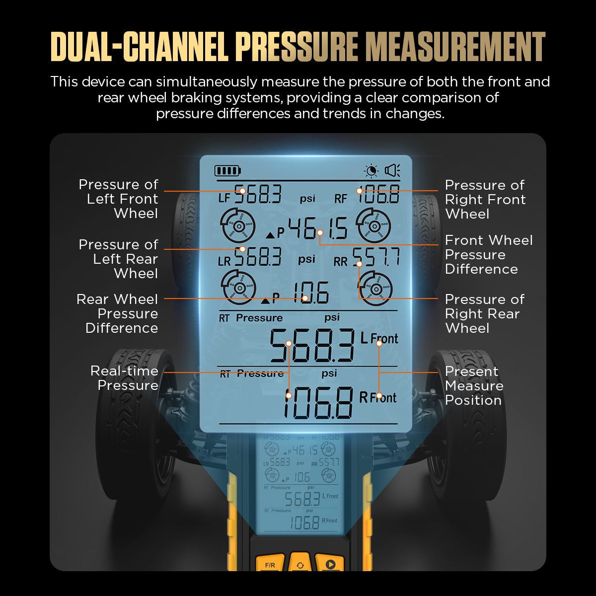 AUTOOL PT660 Brake Pressure Gauge Pressure Gauge