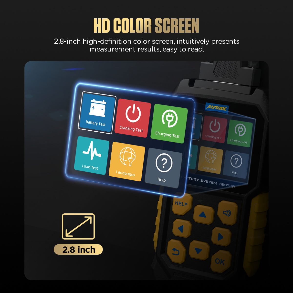 AUTOOL BT460 Car Battery Tester HD Color Screen