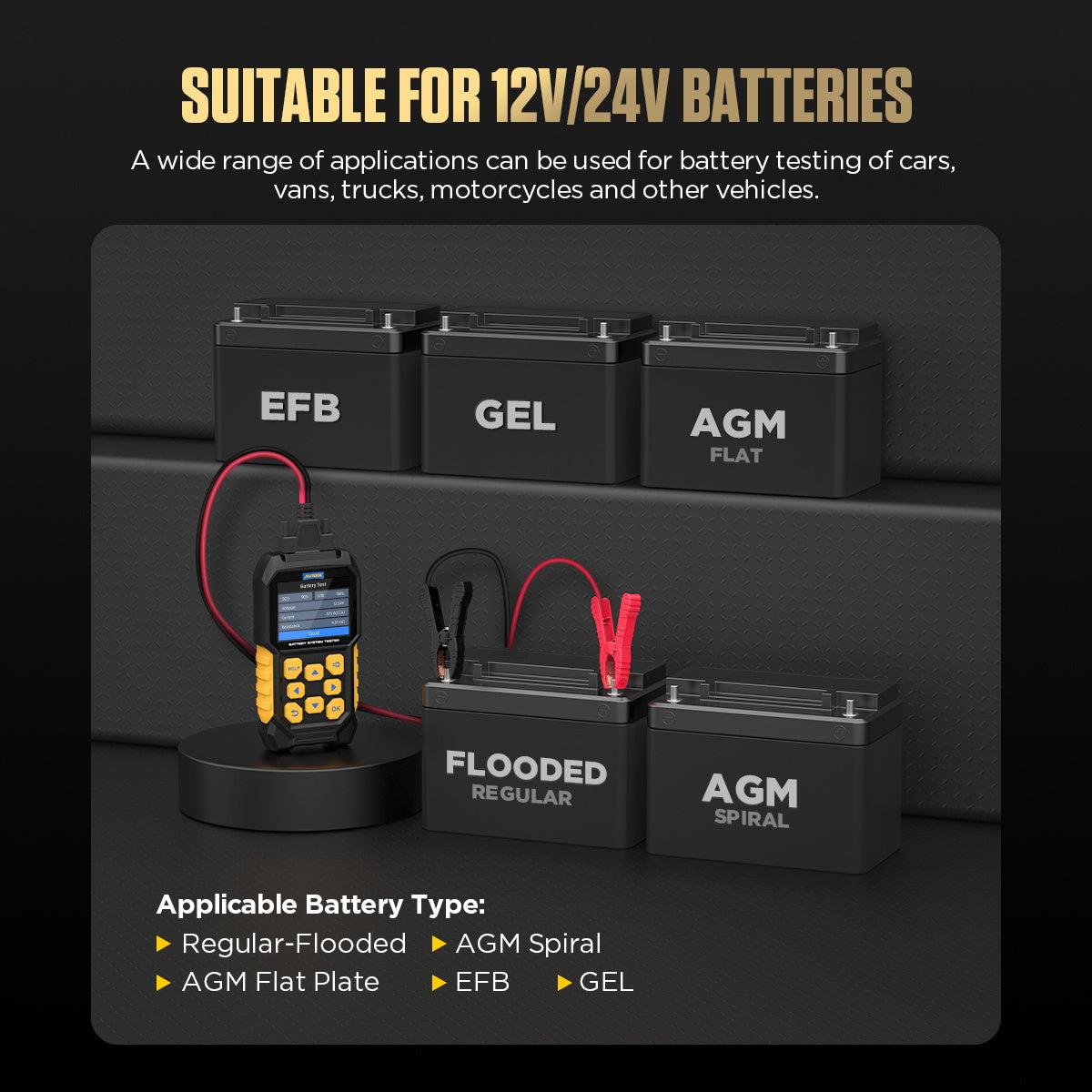 AUTOOL BT460 Car Battery Tester for 12V/24V