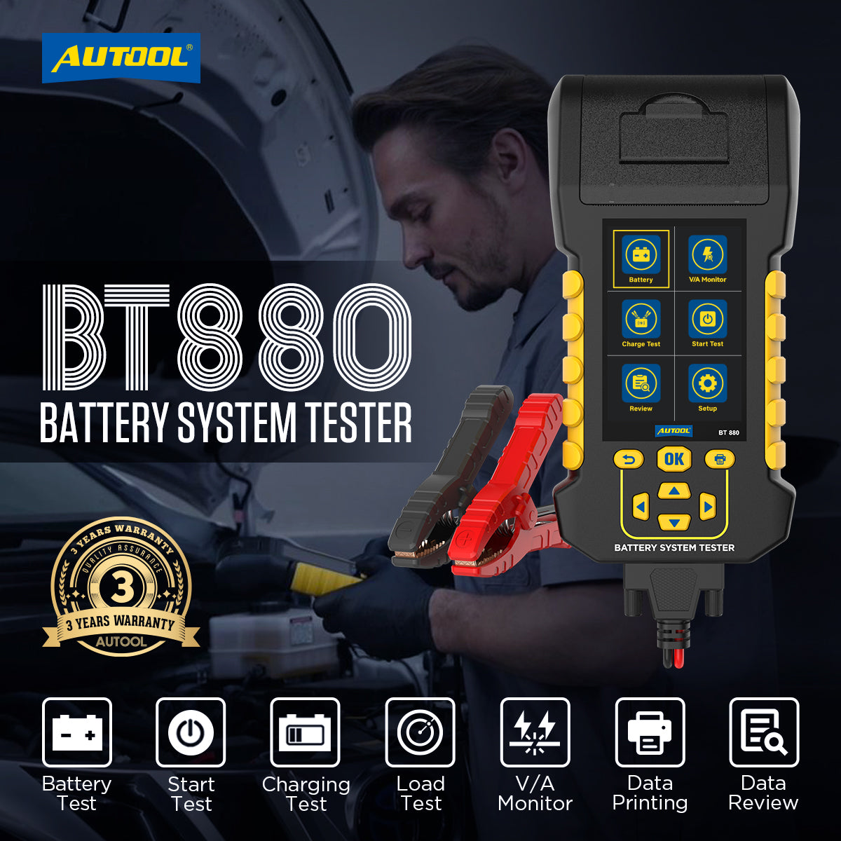 AUTOOL BT880 automotive battery load tester