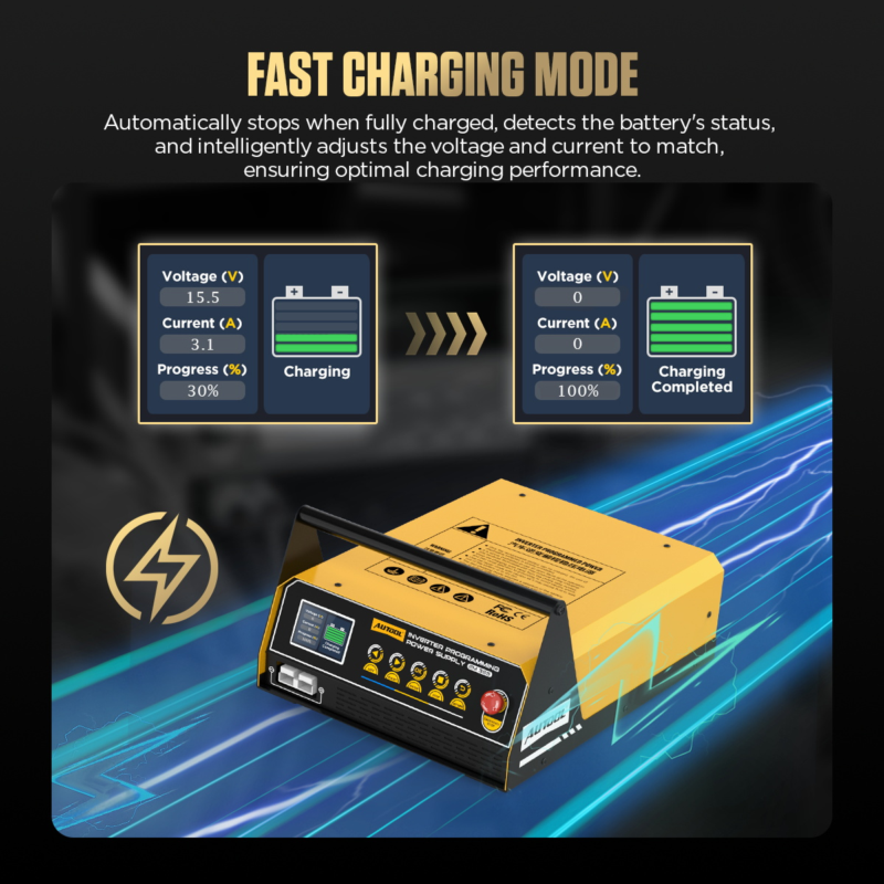 AUTOOL EM365 Inverter Programming Power Supply, 150A Battery Charger Jump Starter