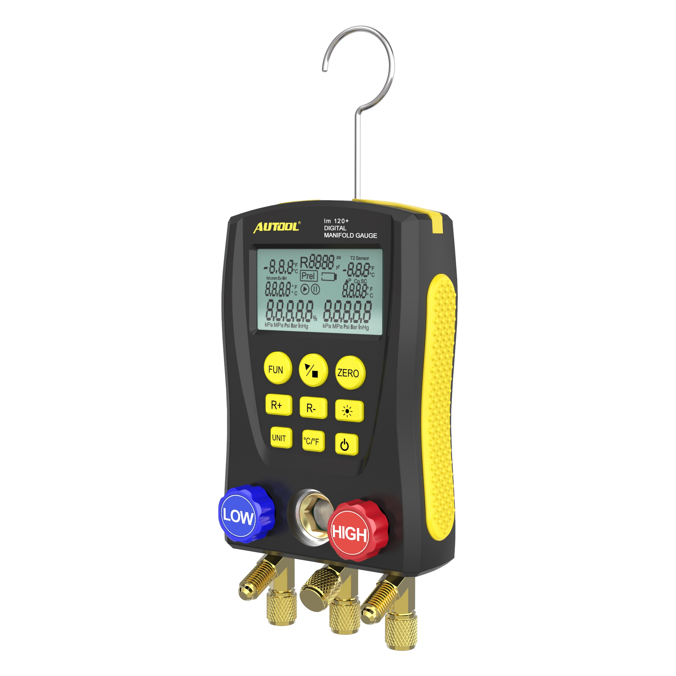 AUTOOL LM120+ Refrigerant Gauges AC Manifold Gauge