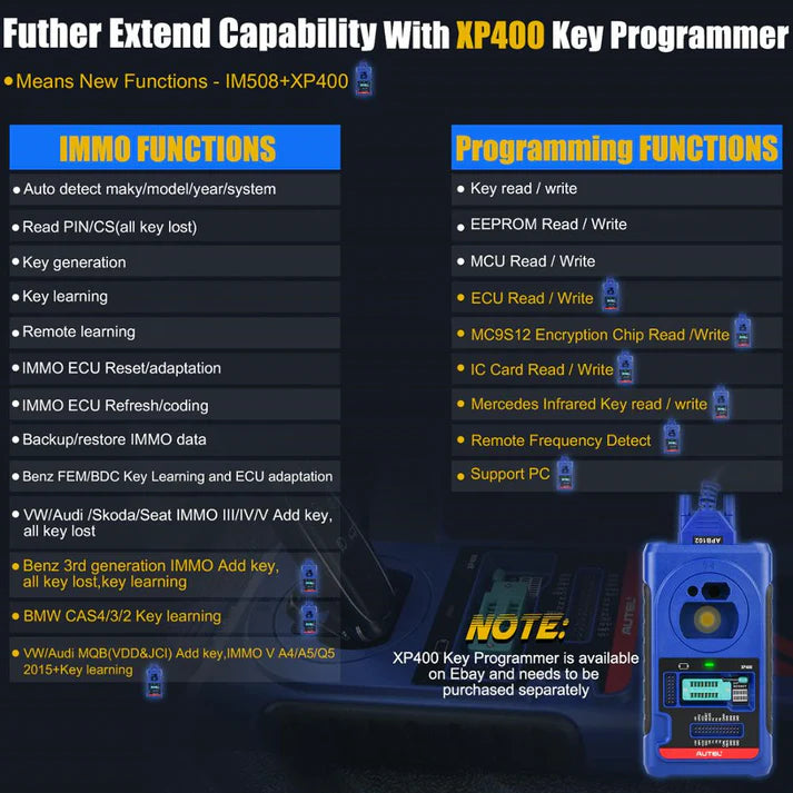 Autel MaxiIM IM508 XP400 PRO Automotive Scanner IMMO Programming Diagnostic Tool