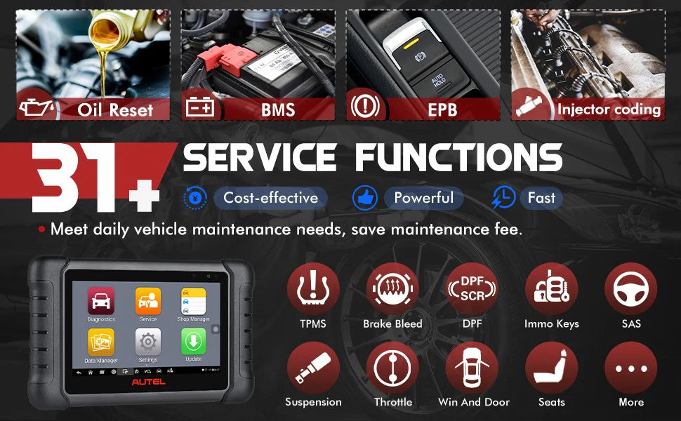 Autel MaxiPRO MP808BT Full System Diagnostic Tool with Complete OBD1 Adapters Support Wireless Upgrade Version of MP808 DS808