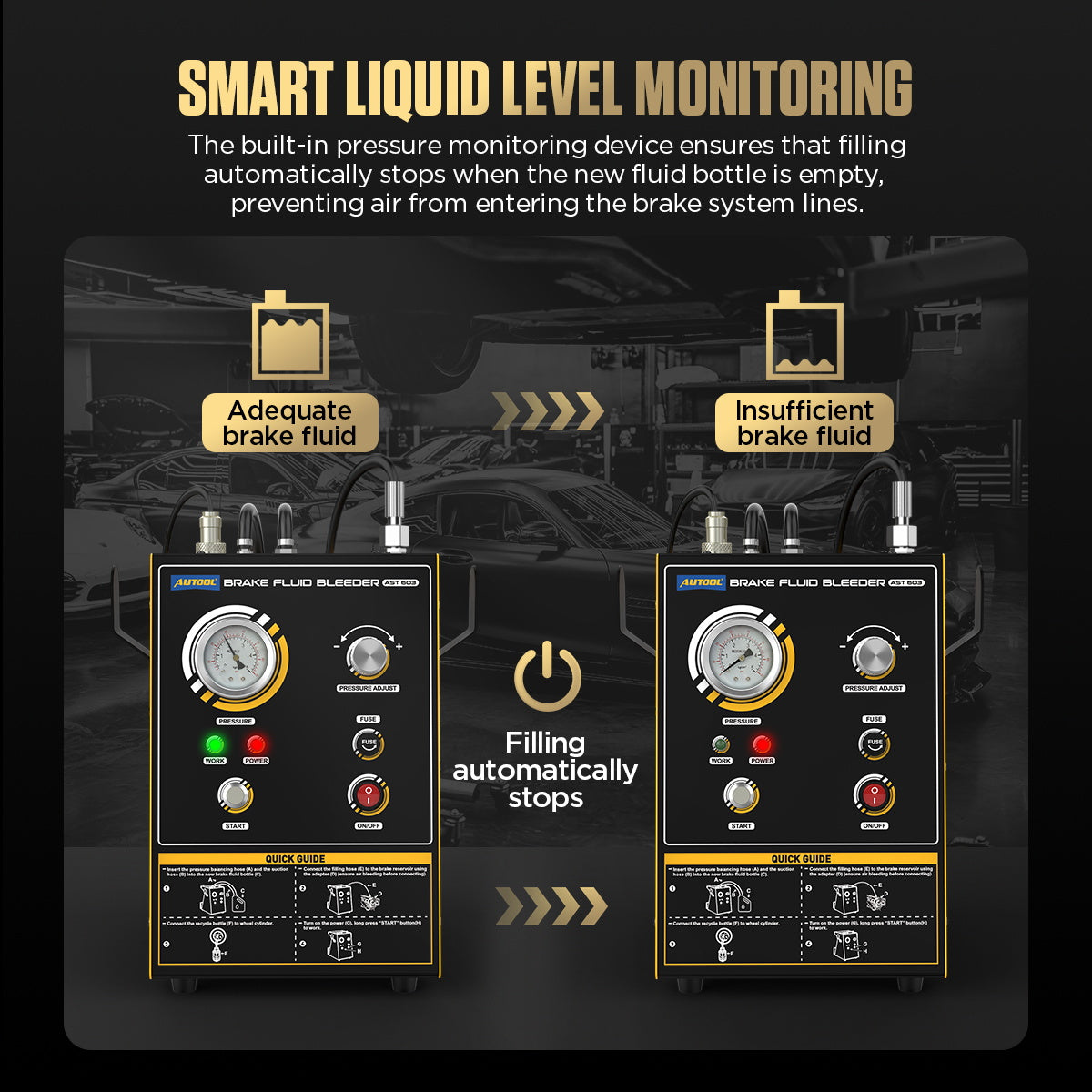 AUTOOL AST603 Automotive Brake Fluid Changer, Pulse 0.5-2.5bar
