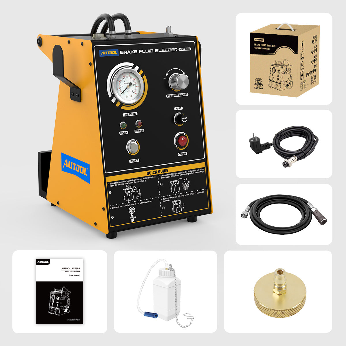 AUTOOL AST603 Automotive Brake Fluid Changer, Pulse 0.5-2.5bar