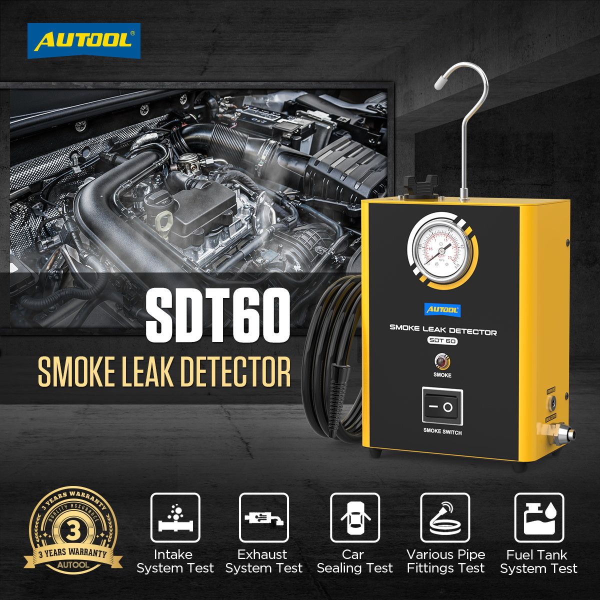 AUTOOL SDT60 Automotive Smoke Tester,EVAP Smoke Machine