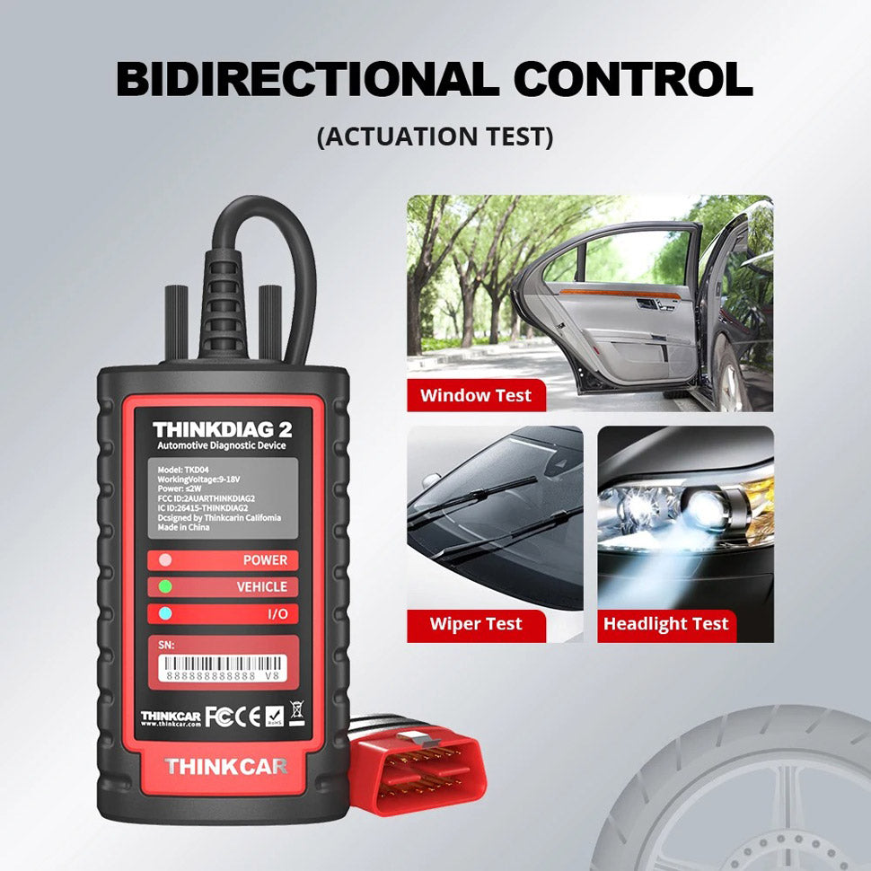 THINKCAR ThinkDiag 2 Thinkdiag2 ALL Software 1 Year Free Update Diagnostic tool Supports CAN FD DoIP, ECU Coding Active Test 15 Reset Function