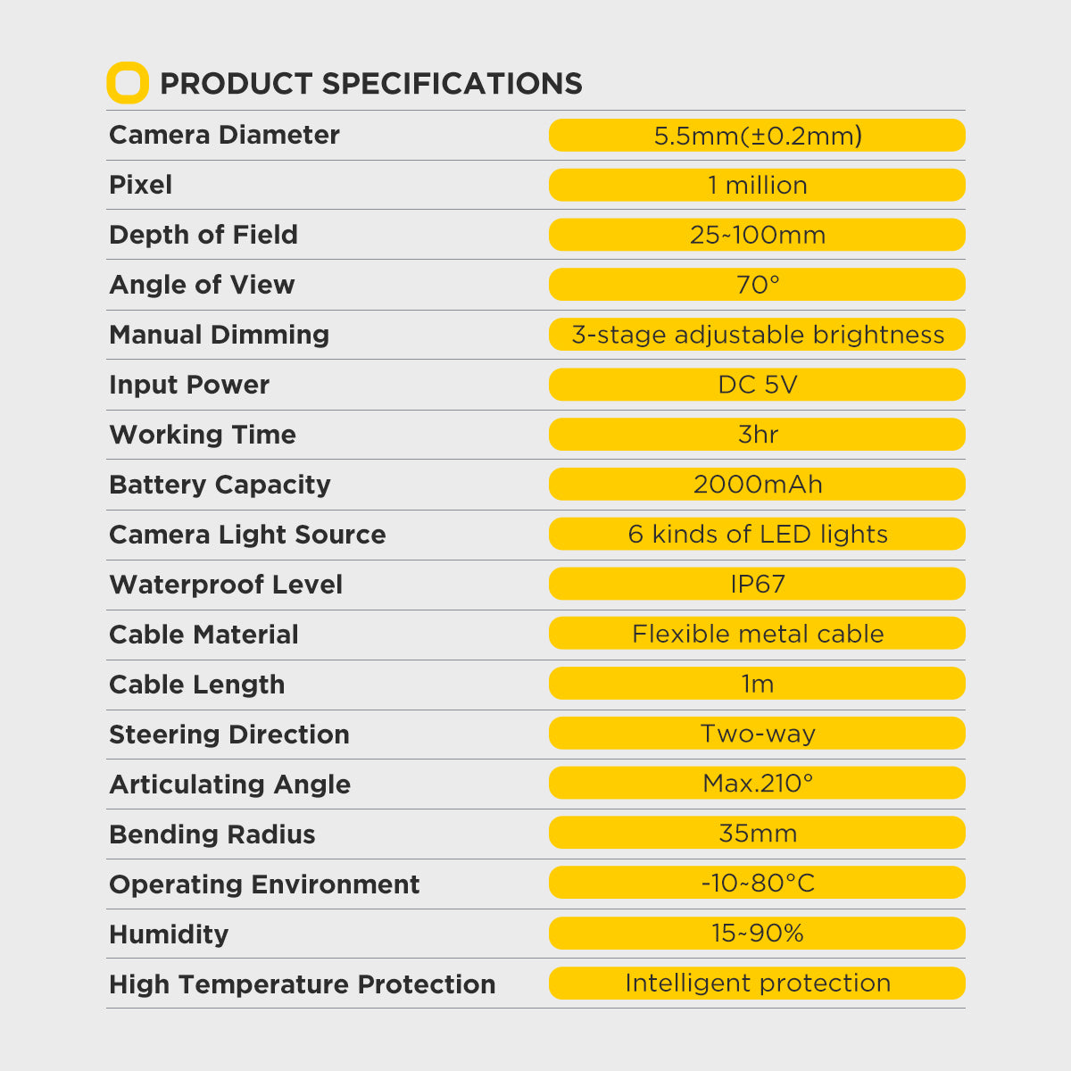 AUTOOL SVB305 Borescope Inspection Camera 5-inch 1080P