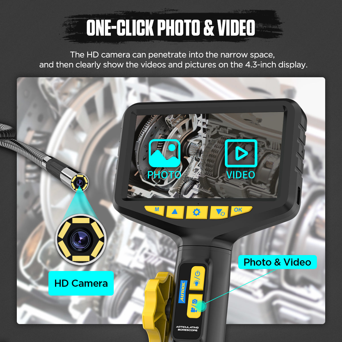 AUTOOL SVB305 Borescope Inspection Camera 5-inch 1080P