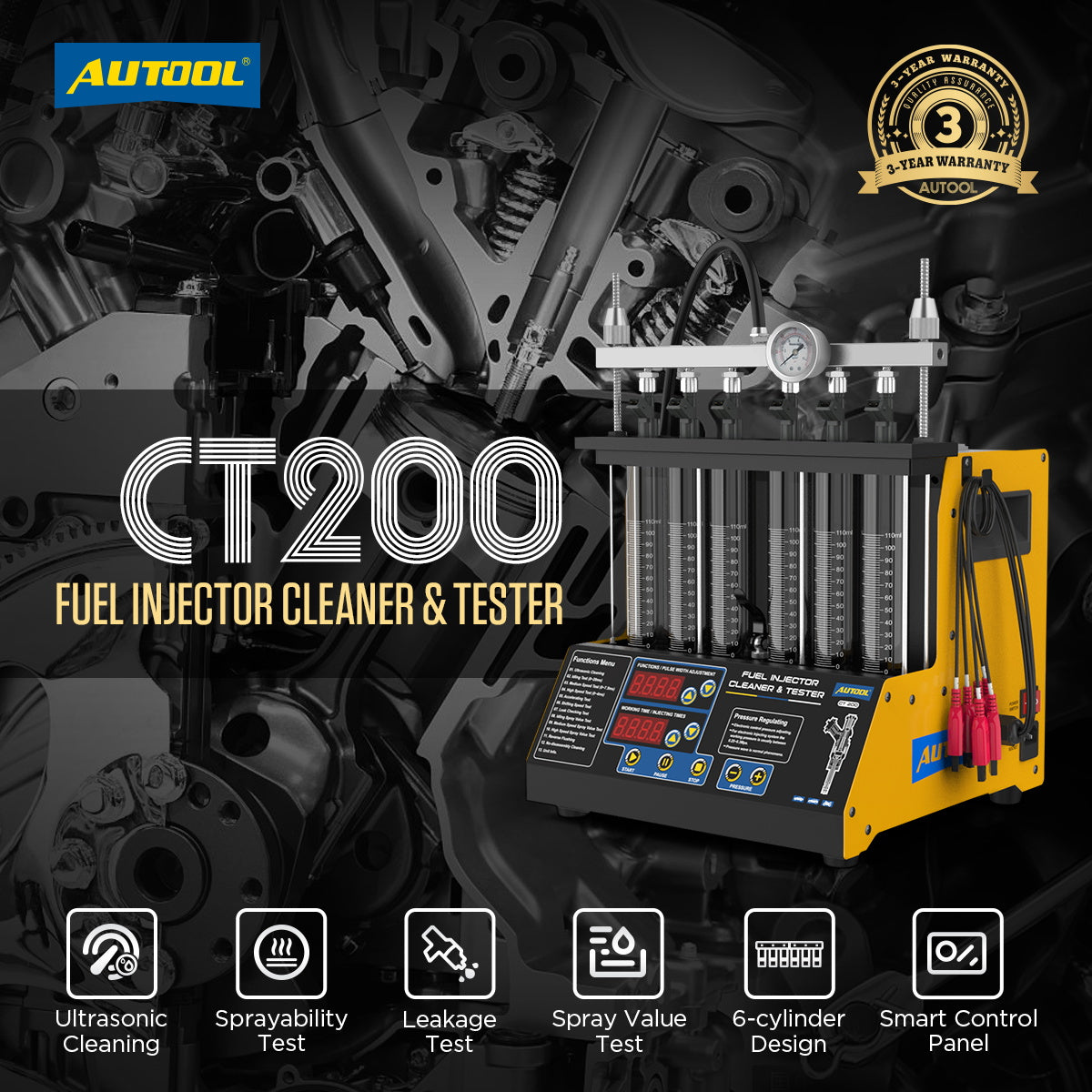 AUTOOL CT200 Ultrasonic Fuel Injector Cleaner