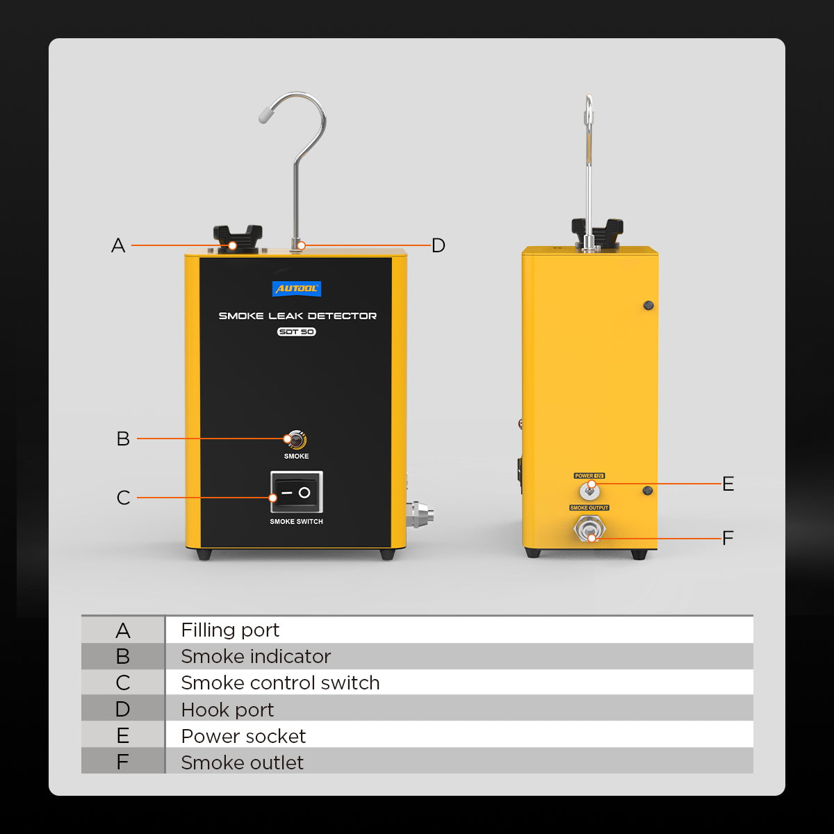 AUTOOL SDT50 Automotive Smoke Machine Car Smoke Tester