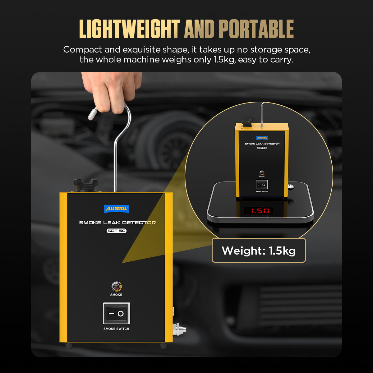 AUTOOL SDT50 Automotive Smoke Machine Car Smoke Tester