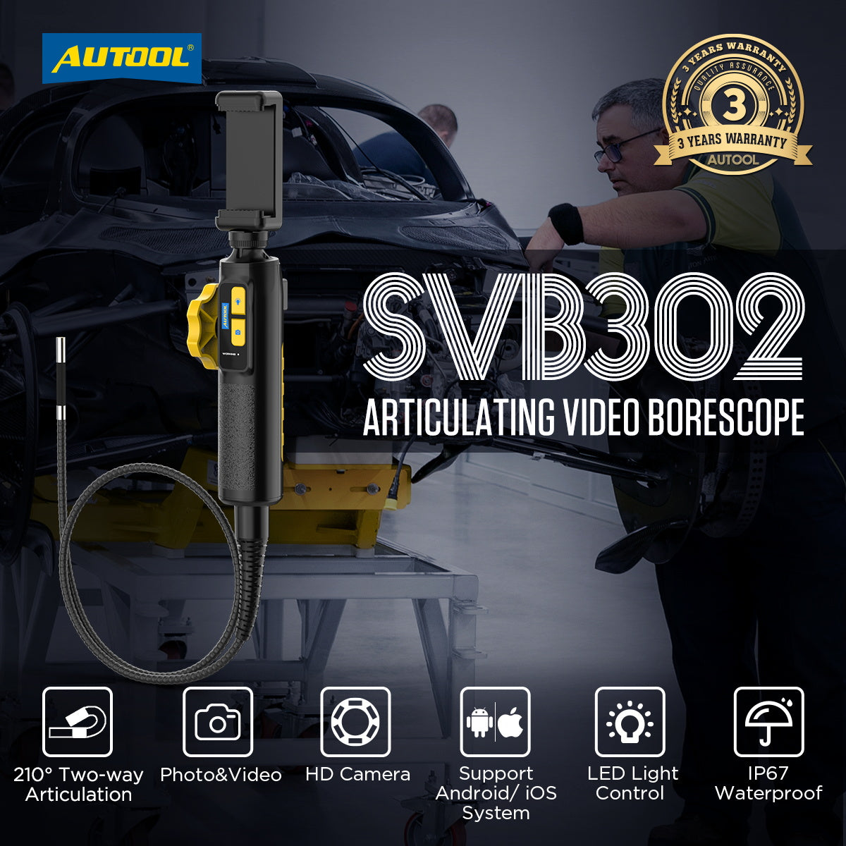 AUTOOL SVB302 Endoscope Camera