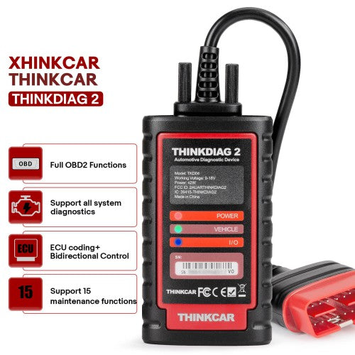 THINKCAR ThinkDiag 2 Thinkdiag2 ALL Software 1 Year Free Update Diagnostic tool Supports CAN FD DoIP, ECU Coding Active Test 15 Reset Function