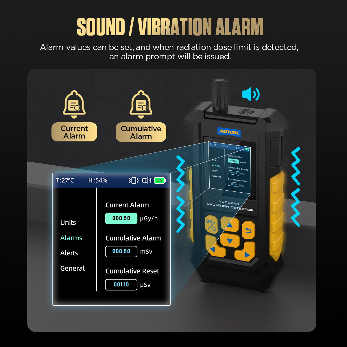 AUTOOL ND300 Geiger Counter Nuclear Radiation Detector Portable Handheld Beta Gamma X-ray