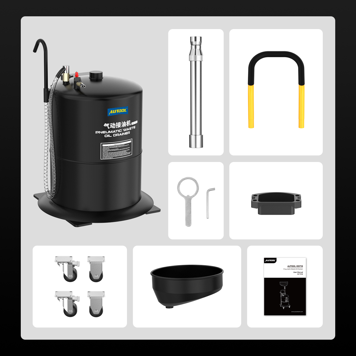 AUTOOL OD710 Pneumatic Oil Picker Machine with 70L Capacity