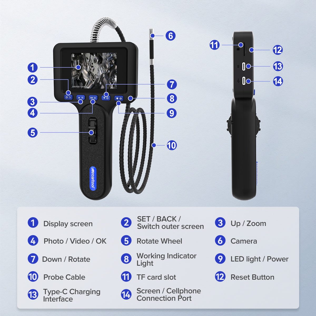 MRCARTOOL N100 Inspection Cameras Pipe Inspection Camera