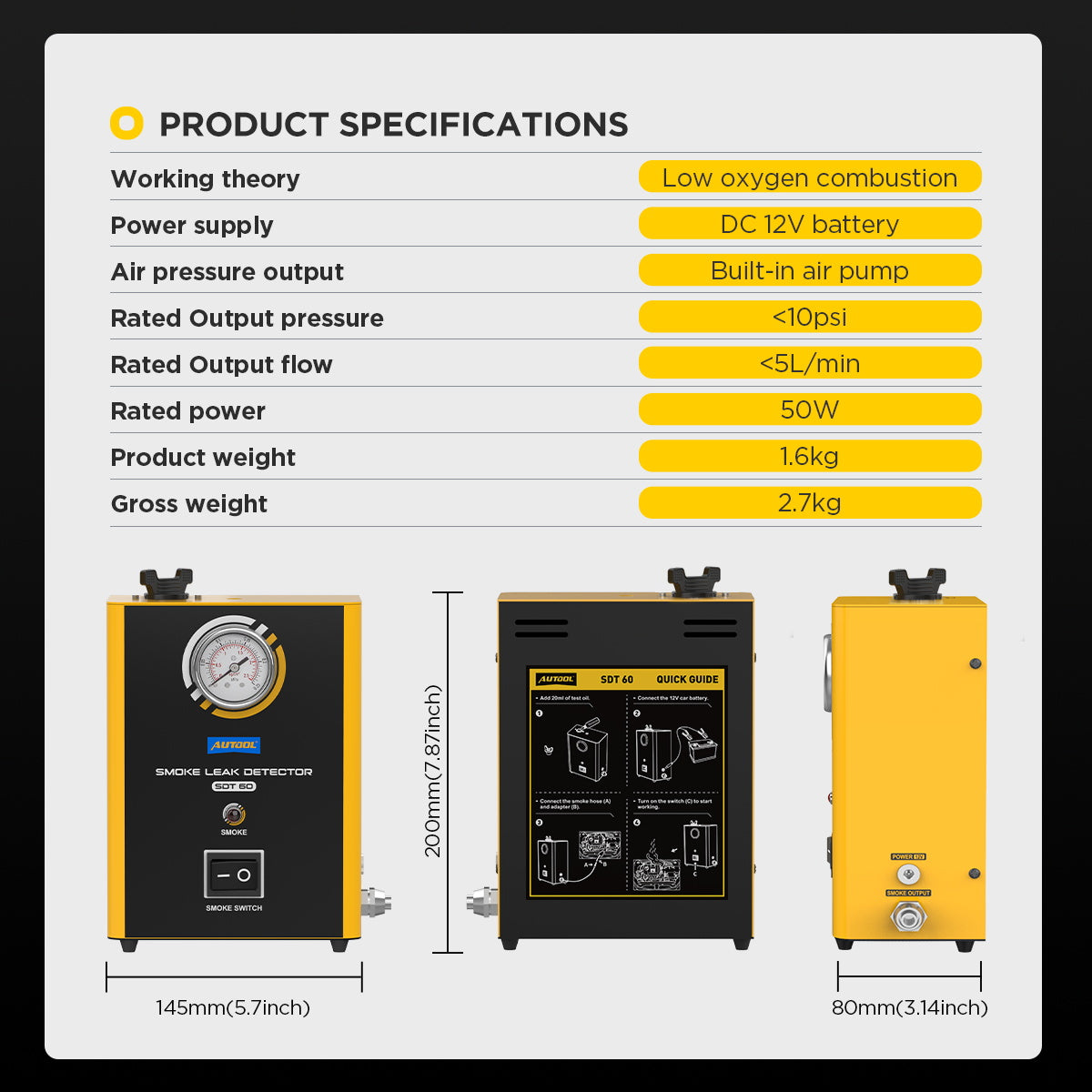 AUTOOL SDT60 Automotive Smoke Tester,EVAP Smoke Machine
