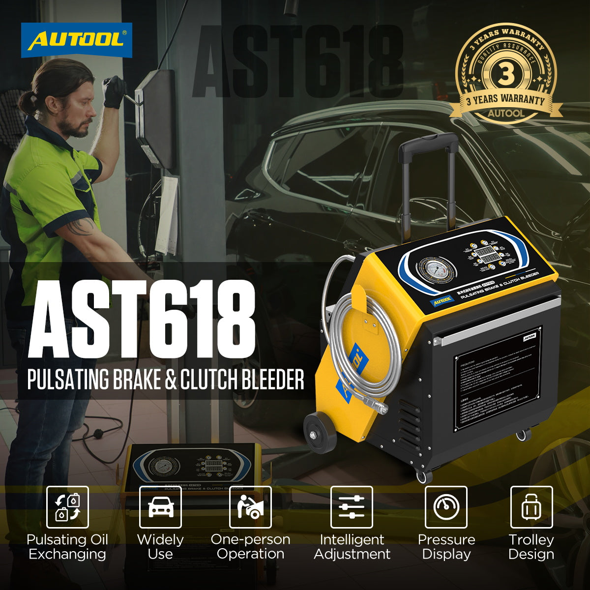 AUTOOL AST618 Brake Fluid Flush 4 Wheel Oil Change