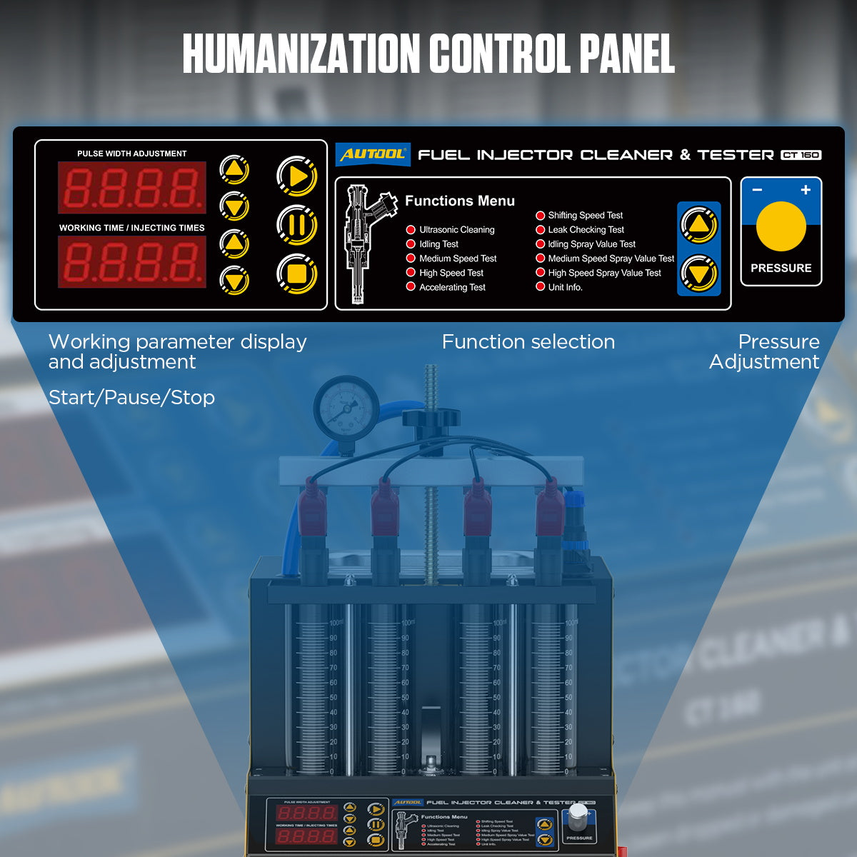 AUTOOL CT160 Fuel Injector Tester & Heating Ultrasonic Cleaner Machine