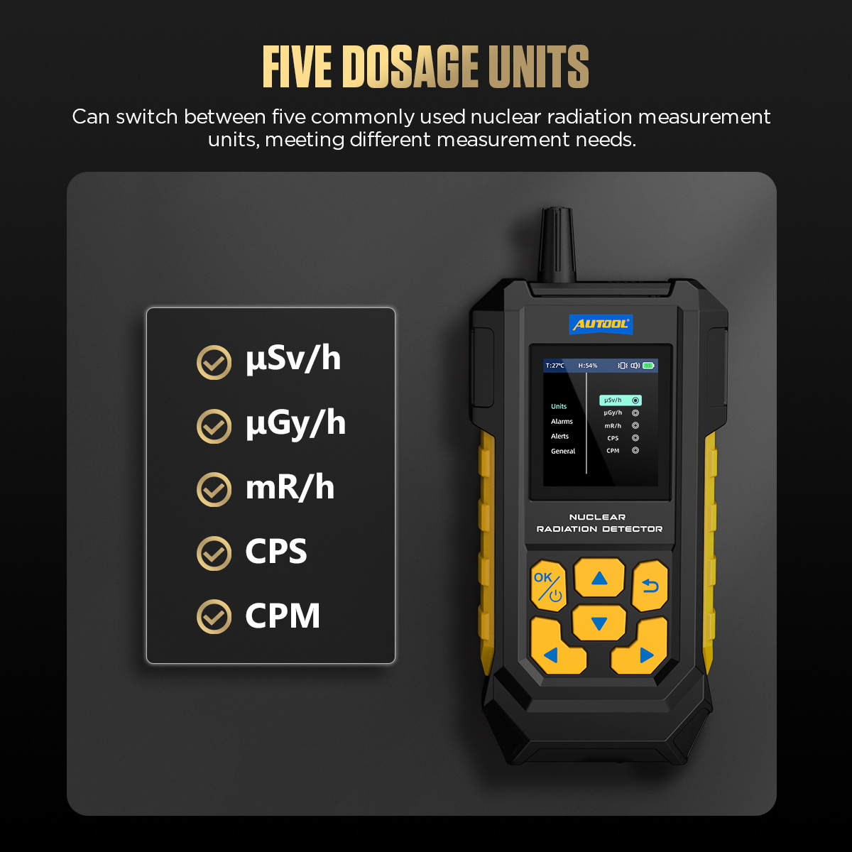 AUTOOL ND300 Geiger Counter Nuclear Radiation Detector Portable Handheld Beta Gamma X-ray