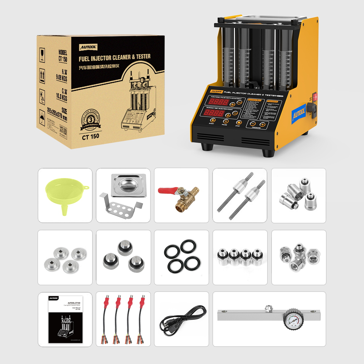 AUTOOL CT150 Fuel Injector Tester and Cleaner Machine