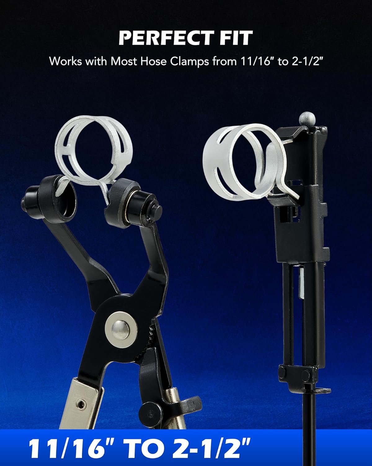 Orion Motor Tech Hose Clamp Pliers, Long Reach Wire Spring Hose Clamp Pliers Remover for Automotive Coolant Radiator Heater and Water Hose with Band Flat or Large Clamps