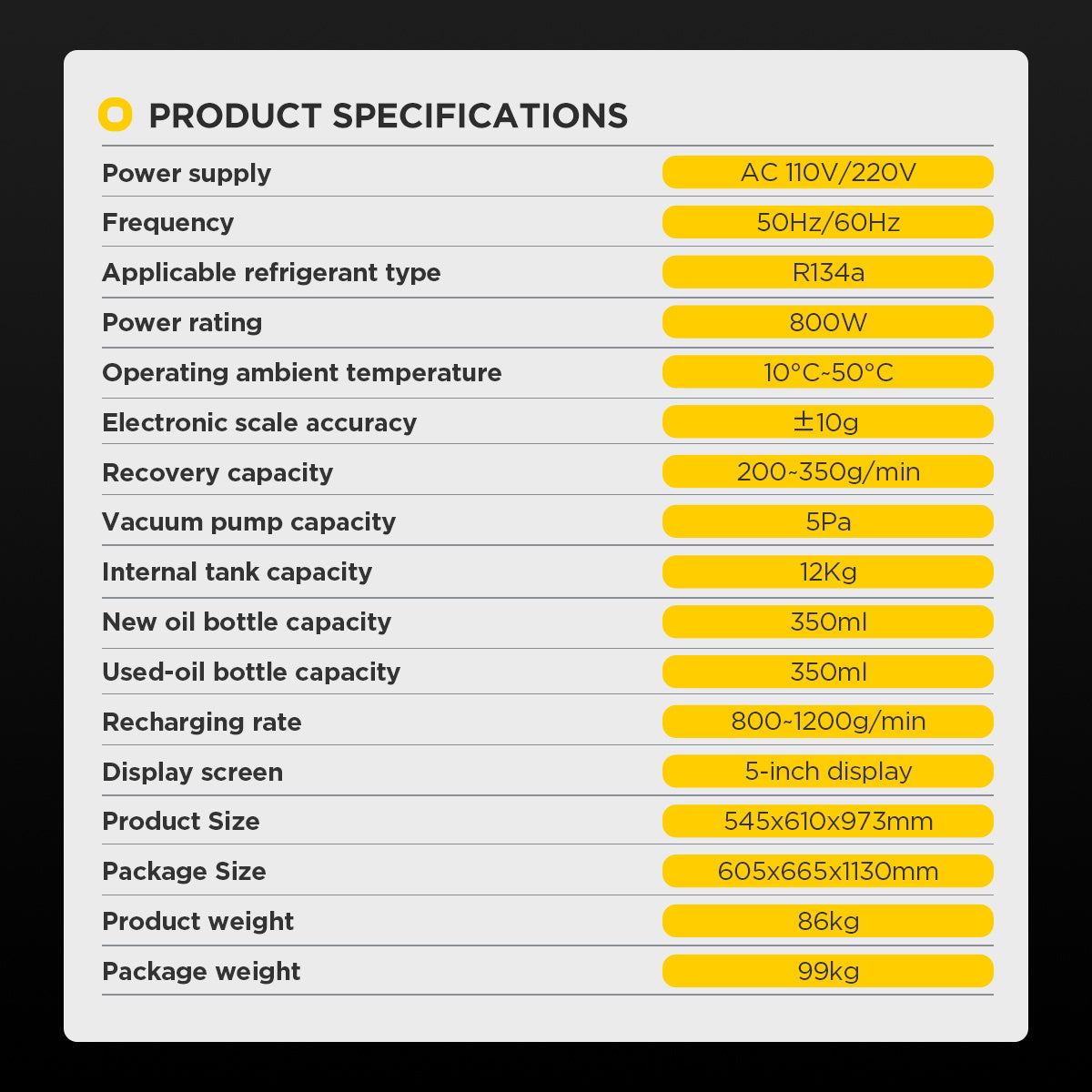 AUTOOL LM707 Refrigerant Recovery Machine