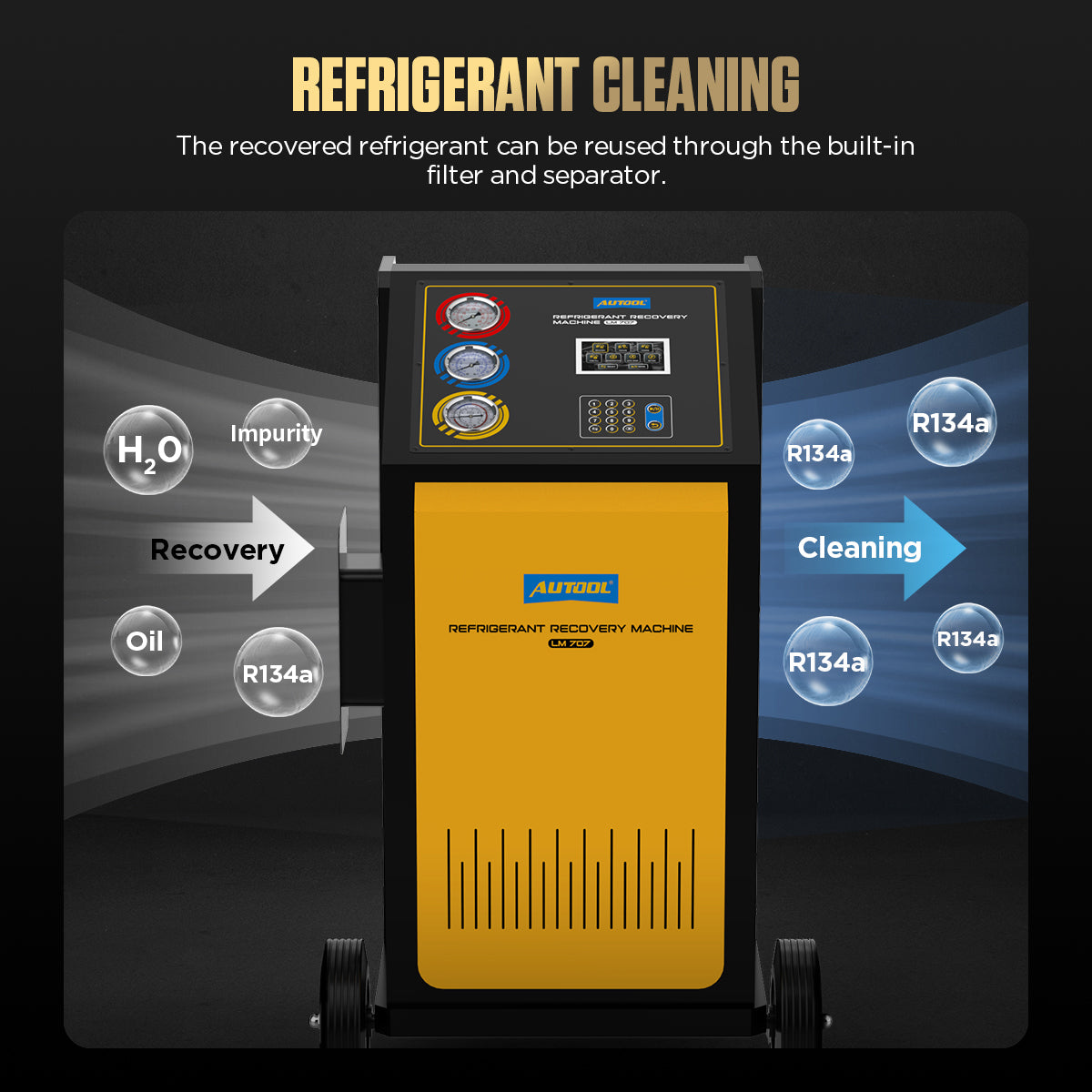 AUTOOL LM707 Refrigerant Recovery Machine