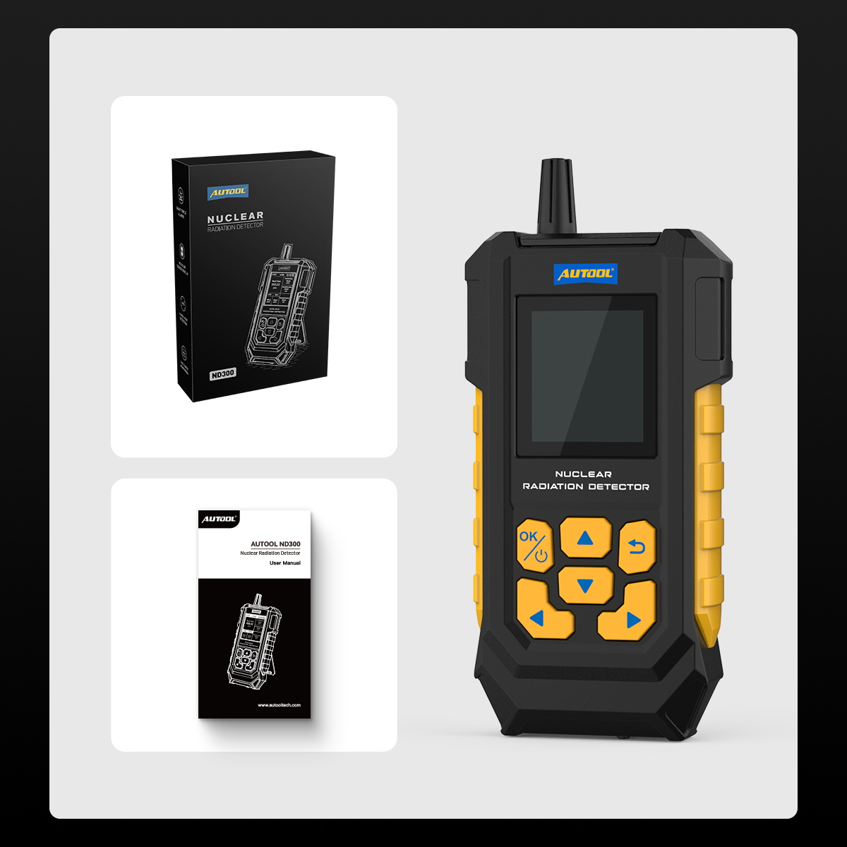 AUTOOL ND300 Geiger Counter Nuclear Radiation Detector Portable Handheld Beta Gamma X-ray