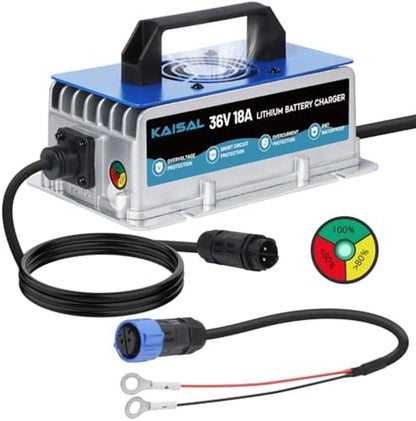 Lithium Battery Charger 36 Volt/43.8V 18A for 36V (38.4V) LiFePO4 Battery 0V