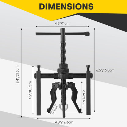 3 Jaw Inner Bearing Puller Set | Blind Bearing Puller Set, Bushing Gear Extractor Wheel Bearing Puller Kit - Heavy Duty Pilot Gear Extractor for Motorcycle, Car, and SUV