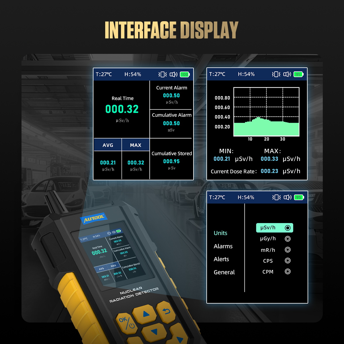 AUTOOL ND300 Geiger Counter Nuclear Radiation Detector Portable Handheld Beta Gamma X-ray