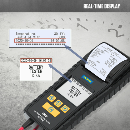 AUTOOL BT860 Battery Tester with Temperature Monitoring and Printing Capabilities