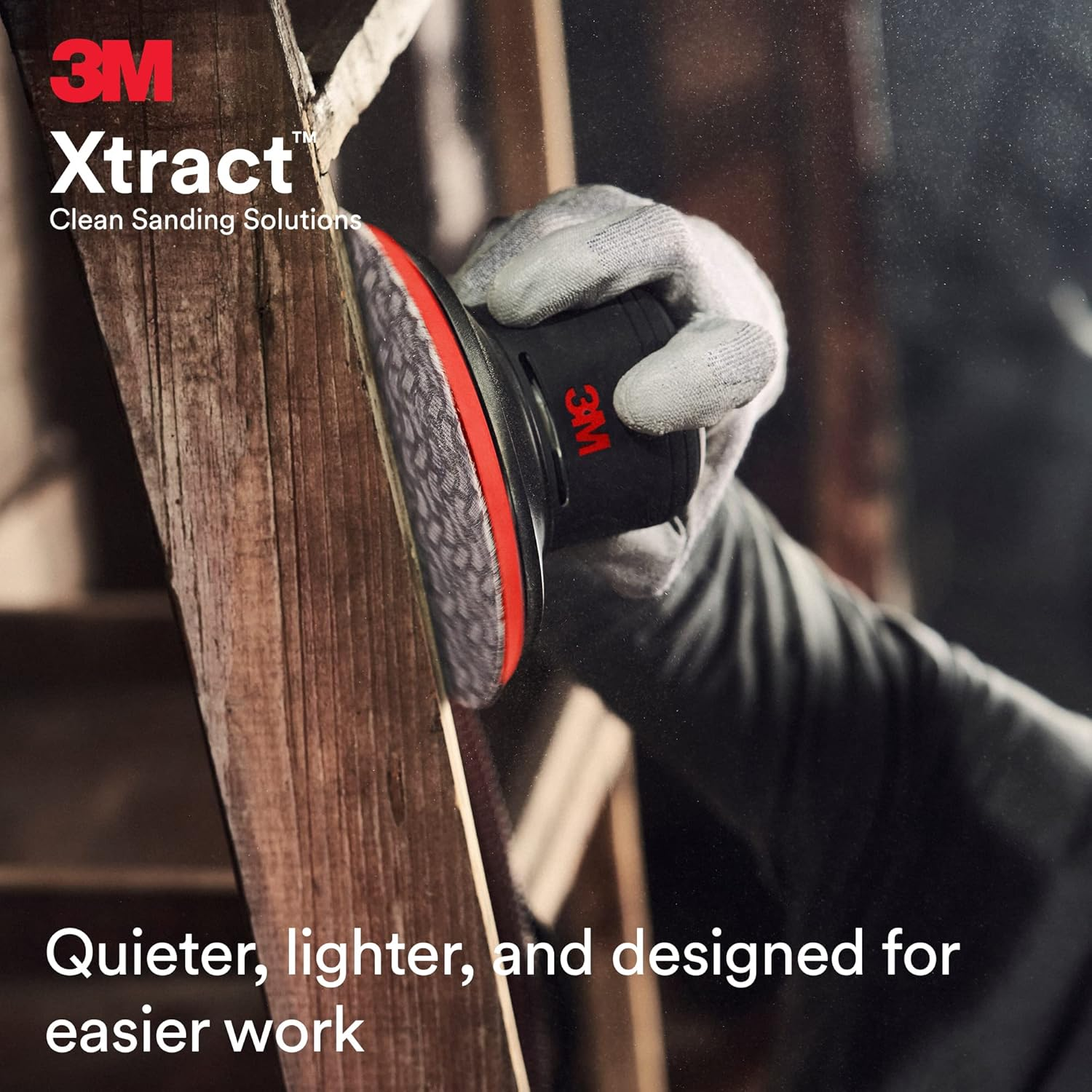 3M 5" Xtract Pneumatic Random Orbit Sander, 5" with Central Vacuum Attachment, 5/16" Orbit, Ergonomic and Lightweight ROS, 0.28 HP (209W) Motor