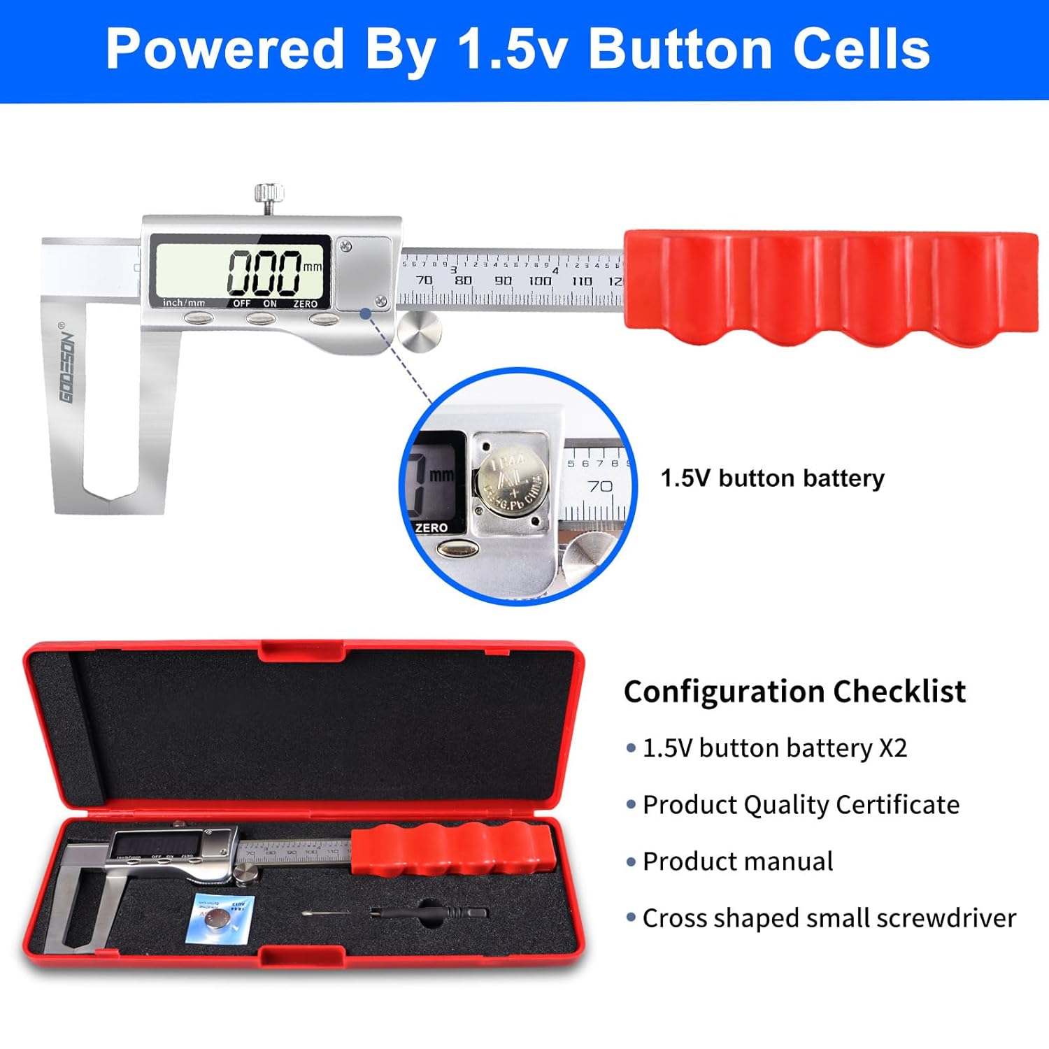 CMTOOL Disc Brake Rotor Micrometer,Digital Caliper Measuring Tool for Disc Brake-6 Inch/150mm,Brake Measuring Tool wtih Caliper- Inch/Metric Conversion, Brake Caliper with Stainless Steel