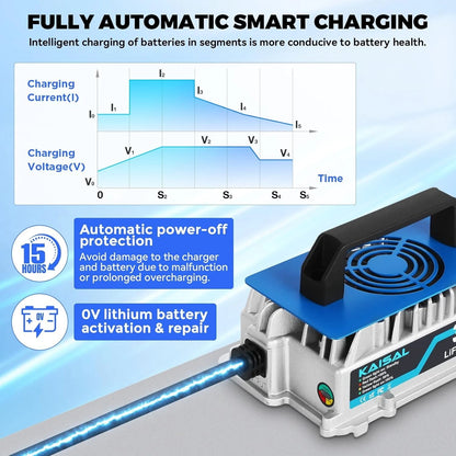 LiFePO4 Battery Charger 36V 25A Lithium Battery Charger for Golf Cart, Forklift